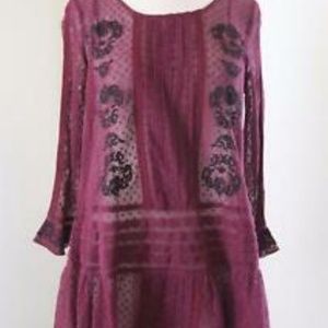free people sheer mesh lace tunic